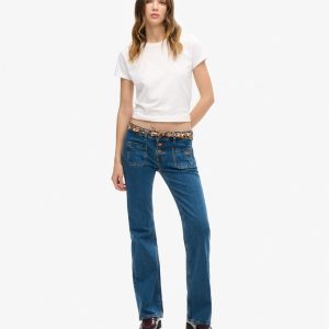 Organic Cotton Vintage Low Rise Slim Flare Jeans