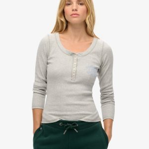 Athletic Button Down Long Sleeve Top