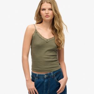 Organic Cotton Essential Rib Lace Cami Top
