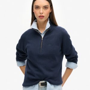 Classic Cotton Knit Half Zip Jumper