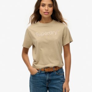 Embroidered Core Logo Boxy Loose T-Shirt