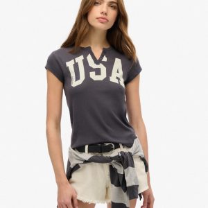 Athletic Essentials Notch Neck Graphic T-Shirt