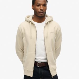 Essential Logo Half Brushed Zip Hoodie