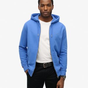 Essential Logo Half Brushed Zip Hoodie