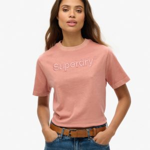 Embroidered Core Logo Boxy Loose T-Shirt