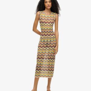 Zig Zag Knit Midi Dress