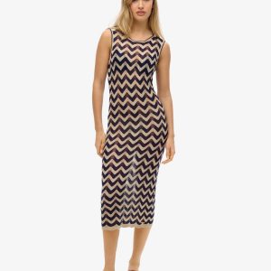 Zig Zag Knit Midi Dress