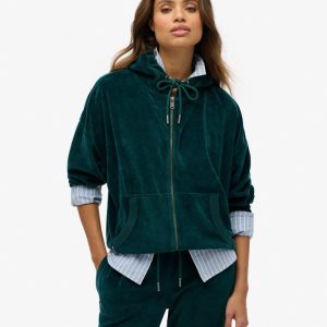 Velour Zip Hoodie