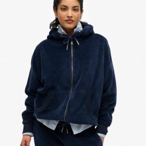 Velour Zip Hoodie