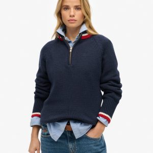 Tipped Half Zip Jumper
