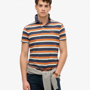 Lightweight Stripe Jersey Polo Top
