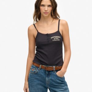 Athletic Essentials Graphic Button Cami Top