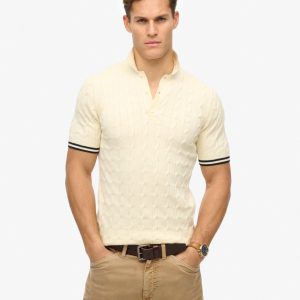 Knitted Texture Short Sleeve Polo Shirt
