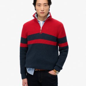 Cotton Classic Stripe Half-Zip Jumper