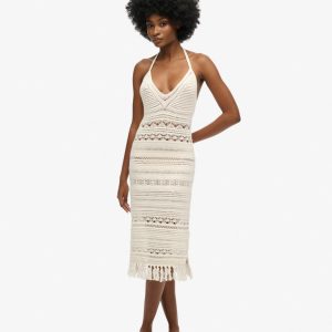 Crochet Tassel Midi Dress