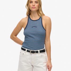 Essential Logo Striped Racer Vest Top