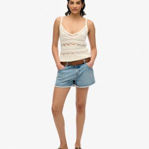 Mid Rise Denim Hot Shorts