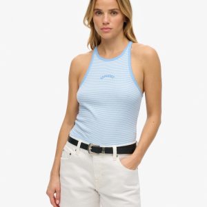 Essential Logo Striped Racer Vest Top