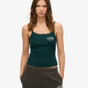 Athletic Essentials Embroidered Button Cami Top