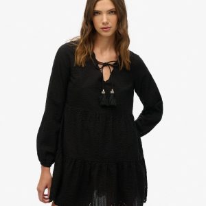 Broderie Tiered Mini Dress