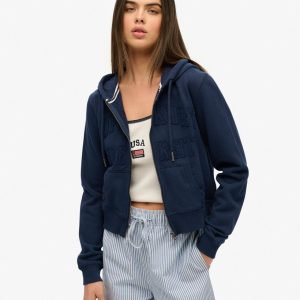 Athletic Essentials Tonal Cropped Zip Hoodie