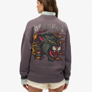 Old School Tattoo Oversized Crew Sweatshirt