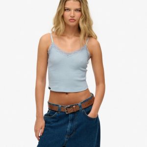 Essential Lace Trim Cropped Cami Top