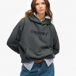 Embroidered Core Logo Relaxed Hoodie