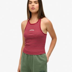 Essential Logo Striped Racer Vest Top
