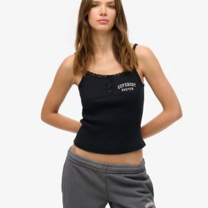 Athletic Essentials Embroidered Button Cami Top