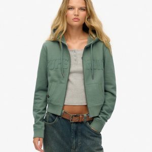 Athletic Essentials Tonal Cropped Zip Hoodie