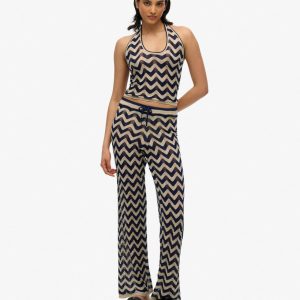 Zigzag Knit Wide Trousers