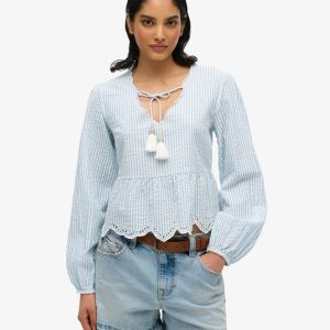 Broderie Long Sleeve Blouse