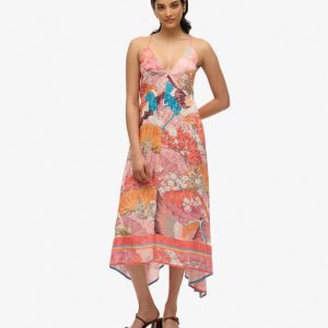 Printed Jacquard Hanky Hem Dress