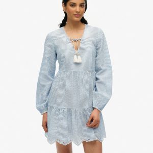 Broderie Tiered Mini Dress