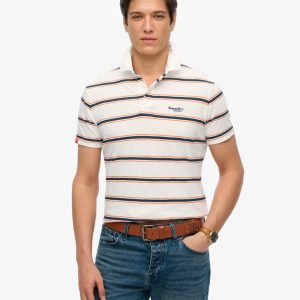 Lightweight Stripe Jersey Polo Top