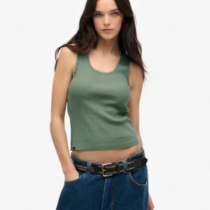 Vintage Lace Trim Vest