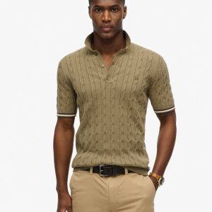 Knitted Texture Short Sleeve Polo Shirt