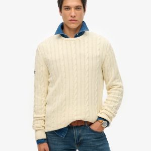 Cotton Classic Cable Knit Crew Jumper