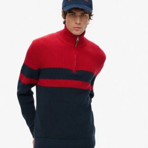 Cotton Classic Stripe Half-Zip Jumper