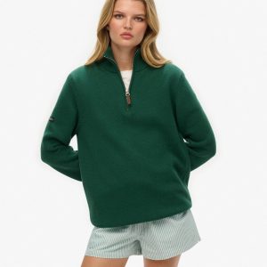 Oversized Cotton Classics Half-Zip Knitted Jumper