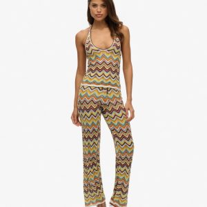 Zigzag Knit Wide Trousers