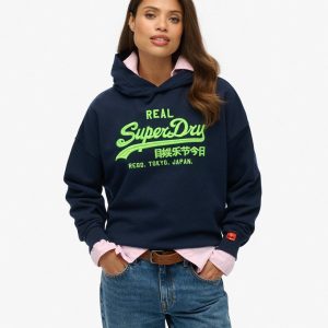 Vintage Logo Neon Relaxed Hoodie
