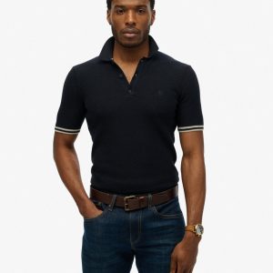 Knitted Texture Short Sleeve Polo Shirt