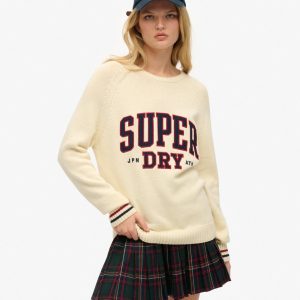 Slouchy Knitted Graphic Crew Jumper