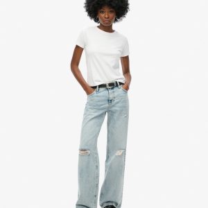 Mid Rise Wide Leg Jeans