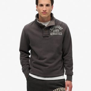 Vintage Athletic Half Button Sweatshirt