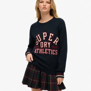 Slouchy Knitted Graphic Crew Jumper