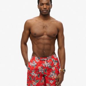 Hawaiian Print 16-Inch Swim Shorts