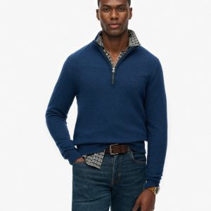 Wool Blend Half Zip Jumper